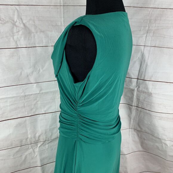 Kasper Dress Gown Long Draped Maxi Green Party 8 Stretch Wedding Romantic Greek - Picture 8 of 16